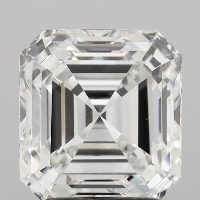 2.54 Carat Asscher Shaped, Ideal Cut, E Color, VVS2 Clarity, IGI Certified Lab Grown Diamond