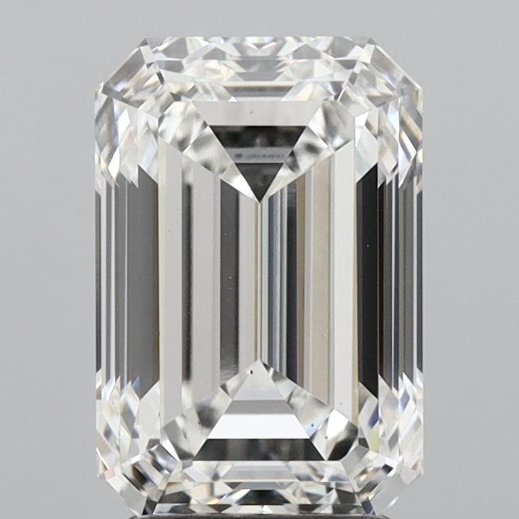 4.05 Carat Emerald Shaped, Excellent Cut, F Color, VS1 Clarity, IGI Certified Lab Grown Diamond