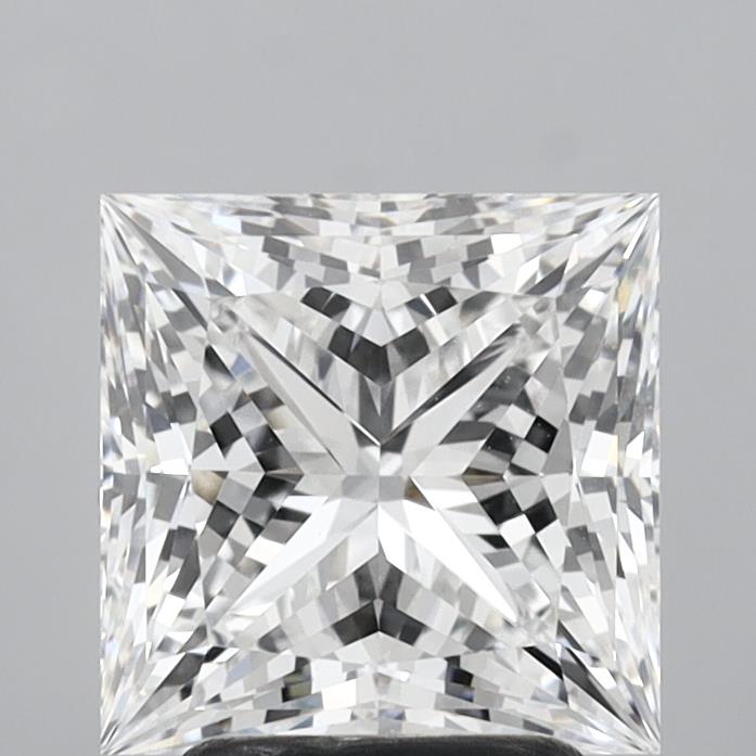 3.08 Carat Princess Shaped, Ideal Cut, E Color, VVS2 Clarity, IGI Certified Lab Grown Diamond