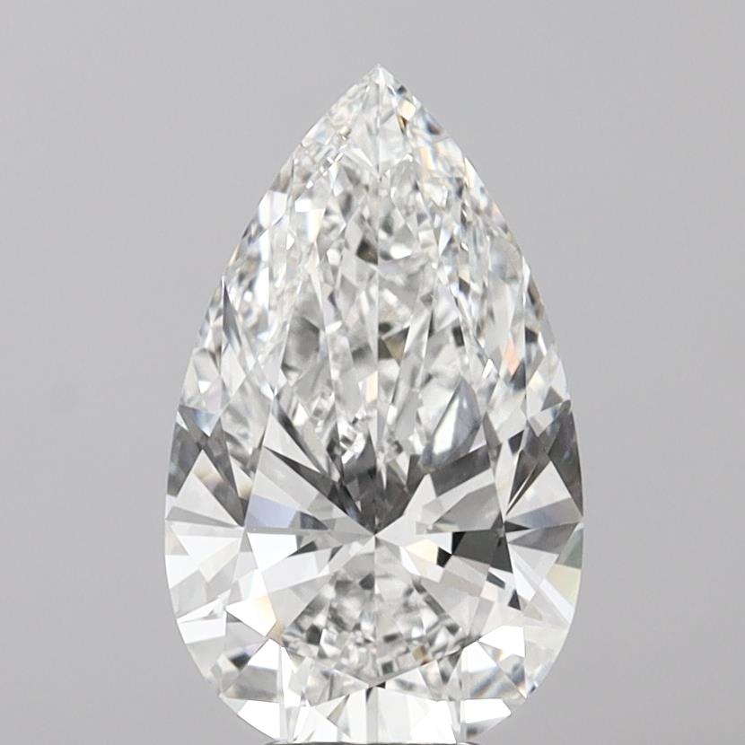 5.09 Carat Pear Shaped, Ideal Cut, E Color, VVS2 Clarity, IGI Certified Lab Grown Diamond
