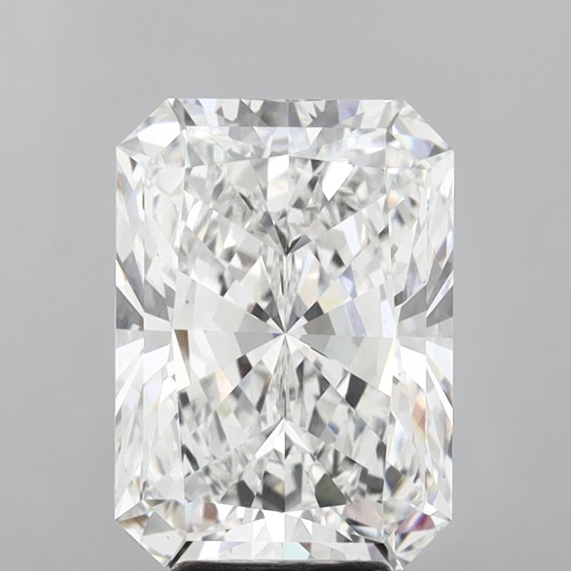 6.59 Carat Radiant Shaped, Excellent Cut, F Color, VS1 Clarity, IGI Certified Lab Grown Diamond
