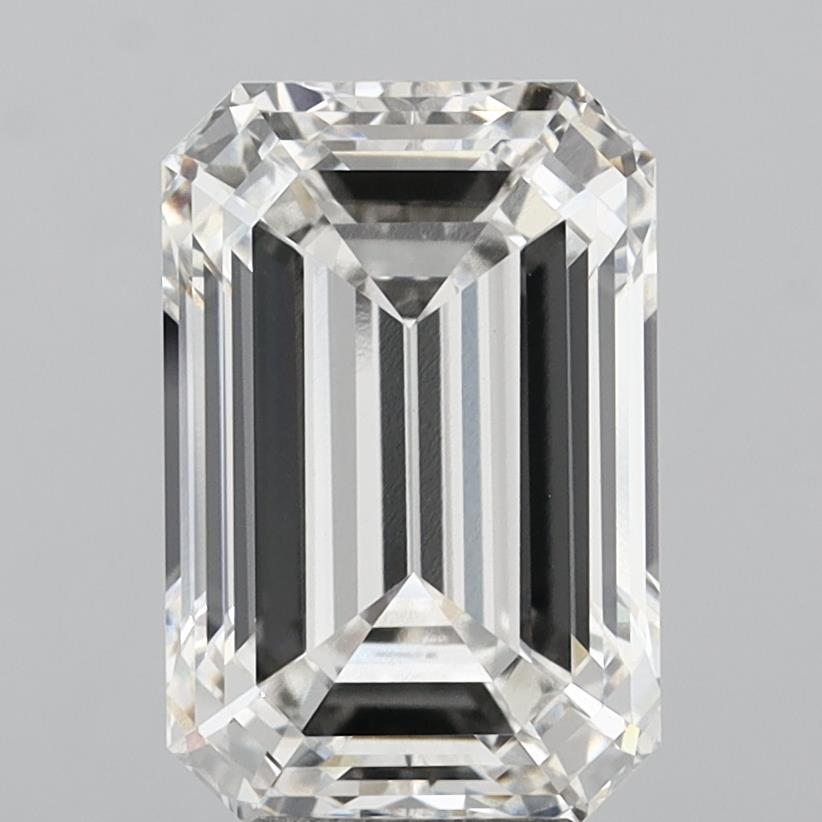 8.08 Carat Emerald Shaped, Ideal Cut, F Color, VVS2 Clarity, IGI Certified Lab Grown Diamond