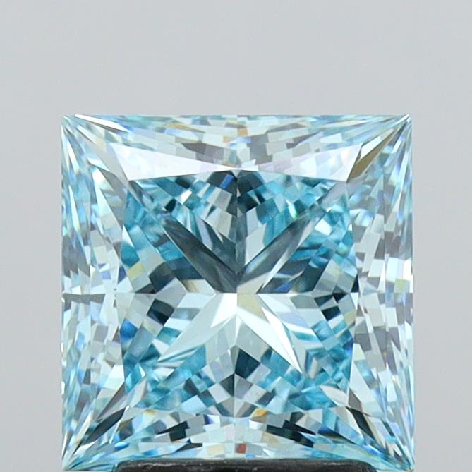 2.82 Carat Princess Shaped, Ideal Cut, VVS2 Clarity, IGI Certified Lab Grown Diamond