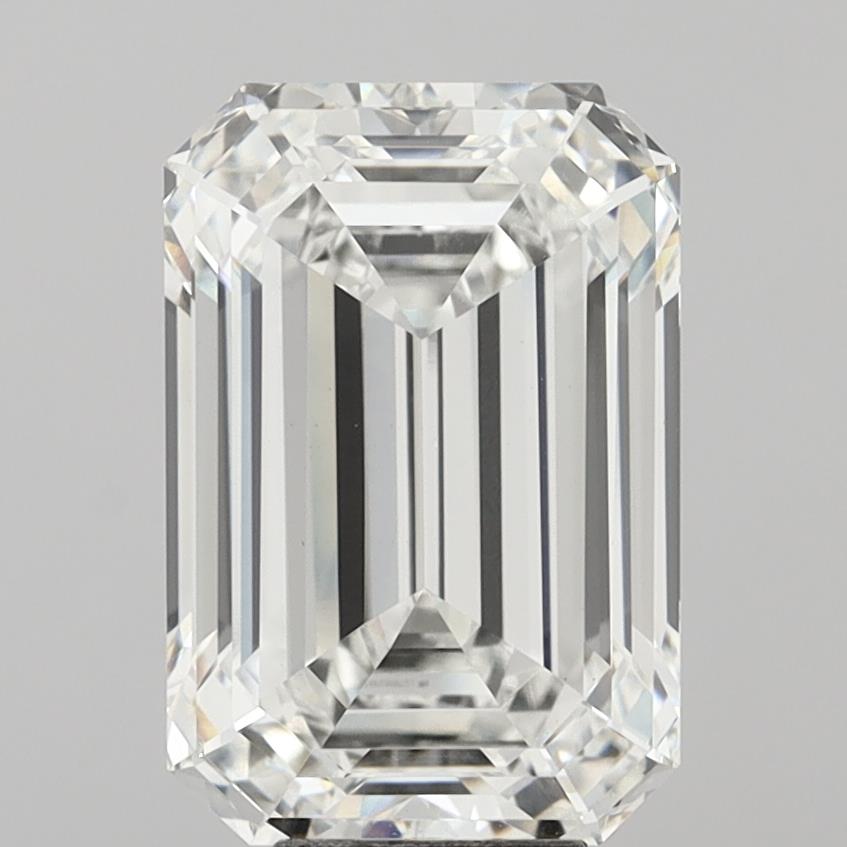 9.06 Carat Emerald Shaped, Ideal Cut, F Color, VS1 Clarity, IGI Certified Lab Grown Diamond