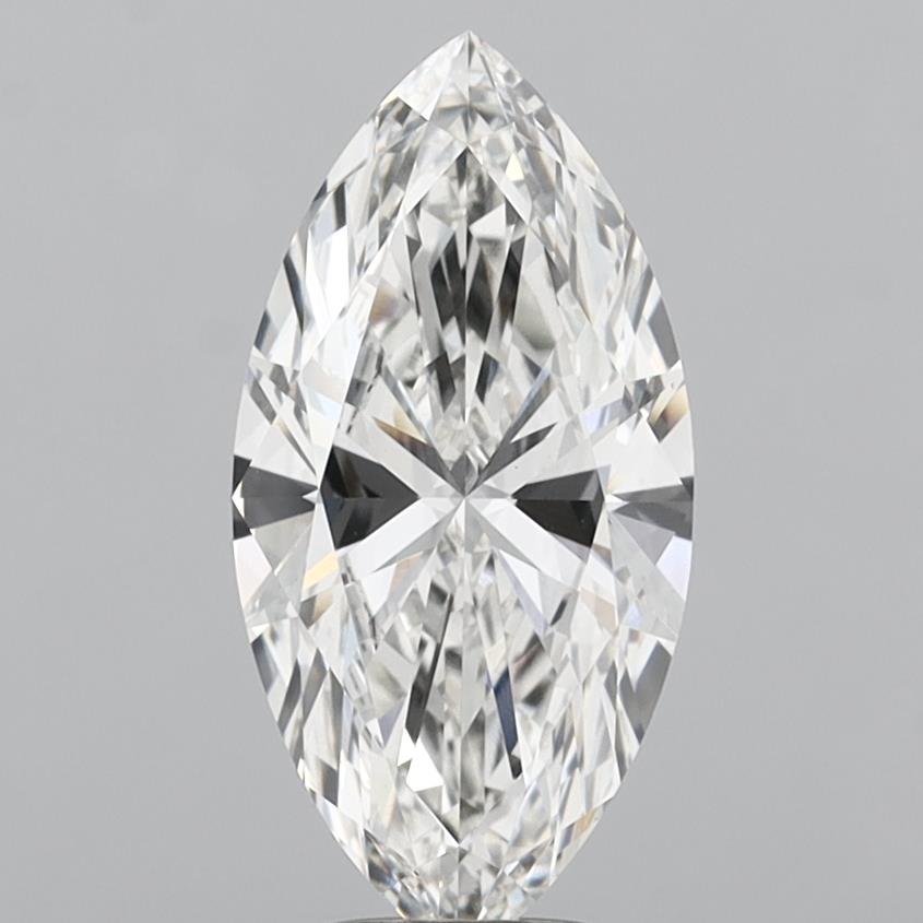 4.01 Carat Marquise Shaped, Ideal Cut, F Color, VVS2 Clarity, IGI Certified Lab Grown Diamond