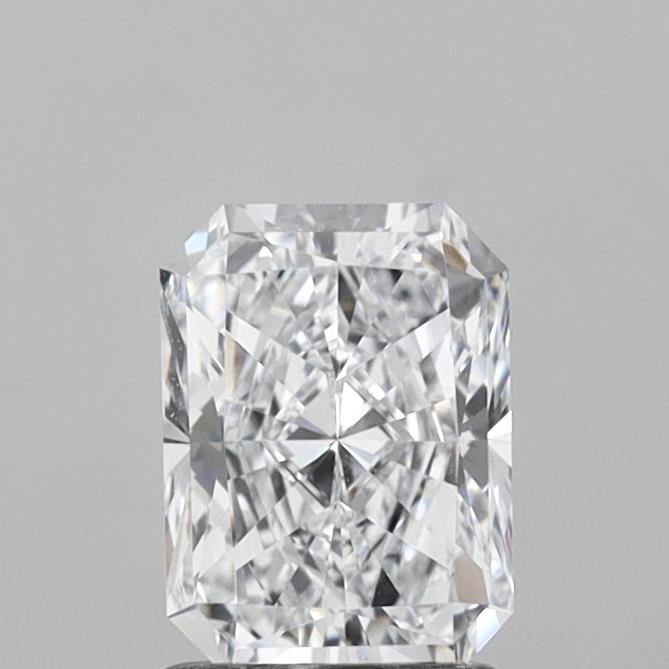 1.34 Carat Radiant Shaped, Ideal Cut, D Color, VVS2 Clarity, IGI Certified Lab Grown Diamond