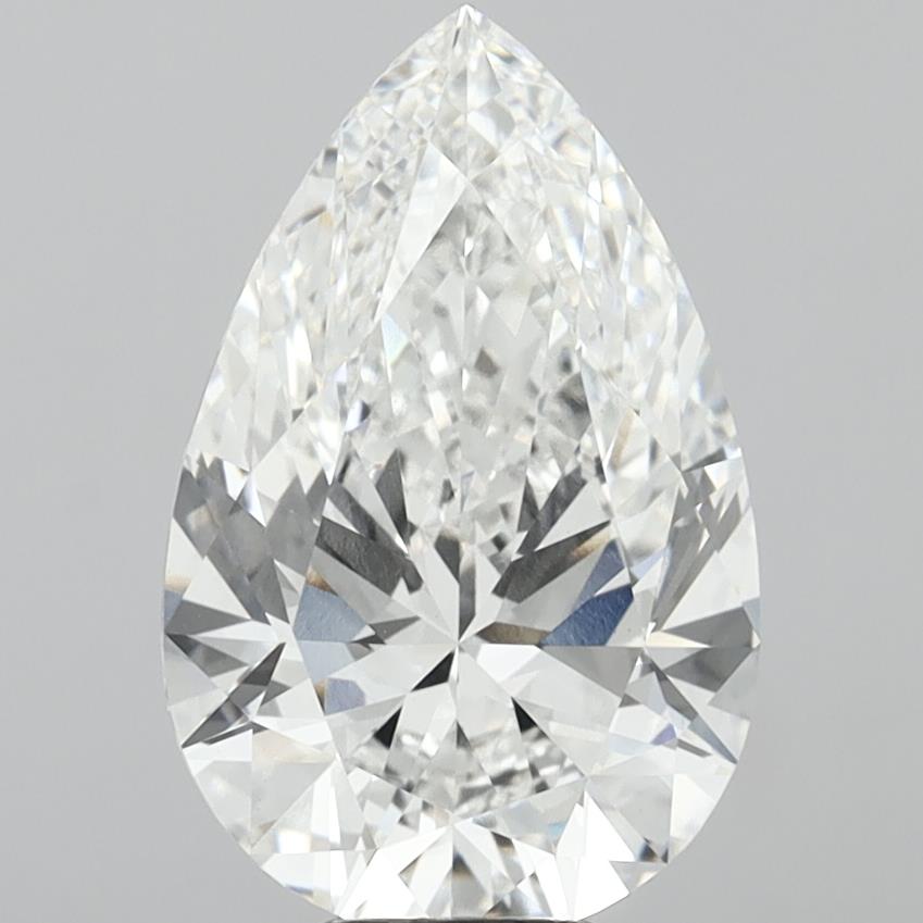 8.10 Carat Pear Shaped, Ideal Cut, E Color, VVS2 Clarity, IGI Certified Lab Grown Diamond