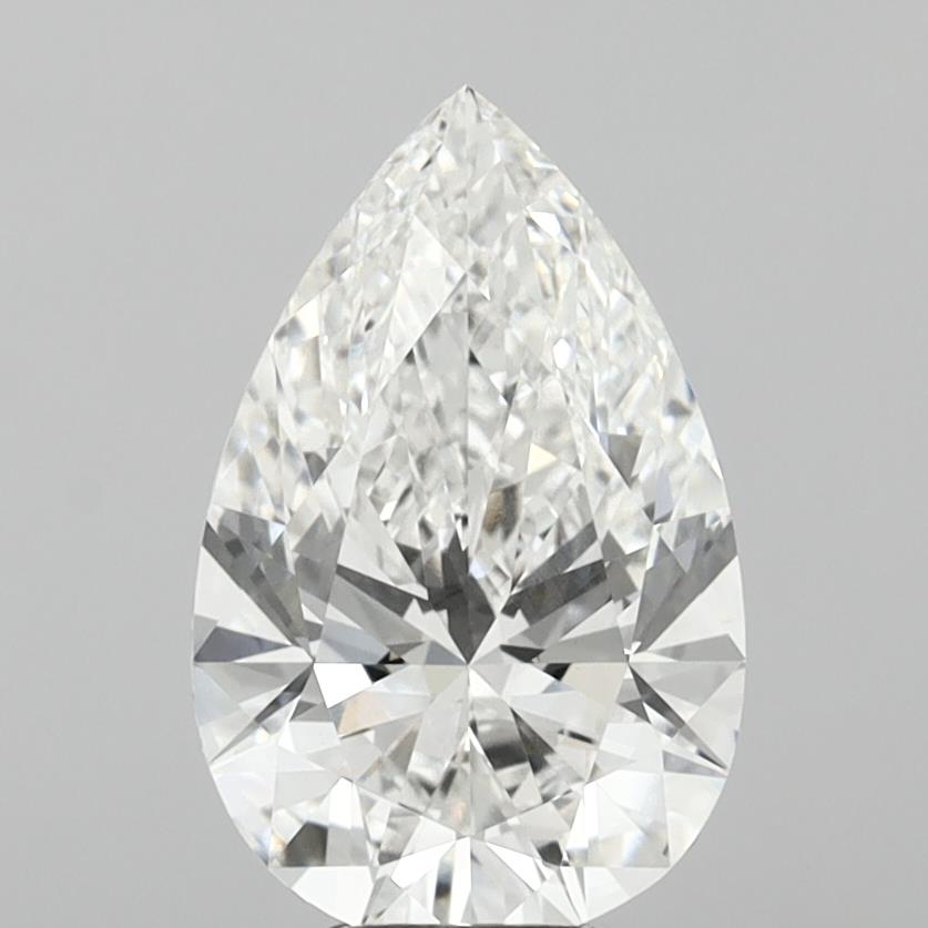 6.07 Carat Pear Shaped, Excellent Cut, E Color, VVS2 Clarity, IGI Certified Lab Grown Diamond