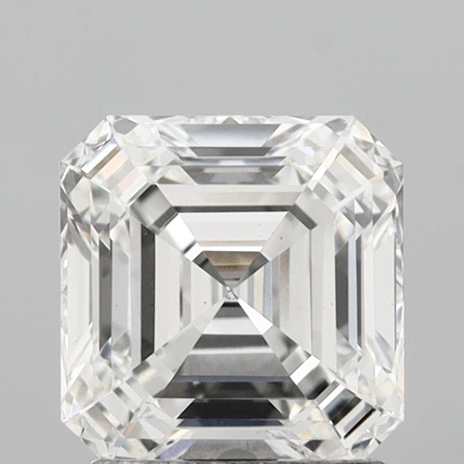 2.01 Carat Asscher Shaped, Ideal Cut, F Color, VS1 Clarity, IGI Certified Lab Grown Diamond