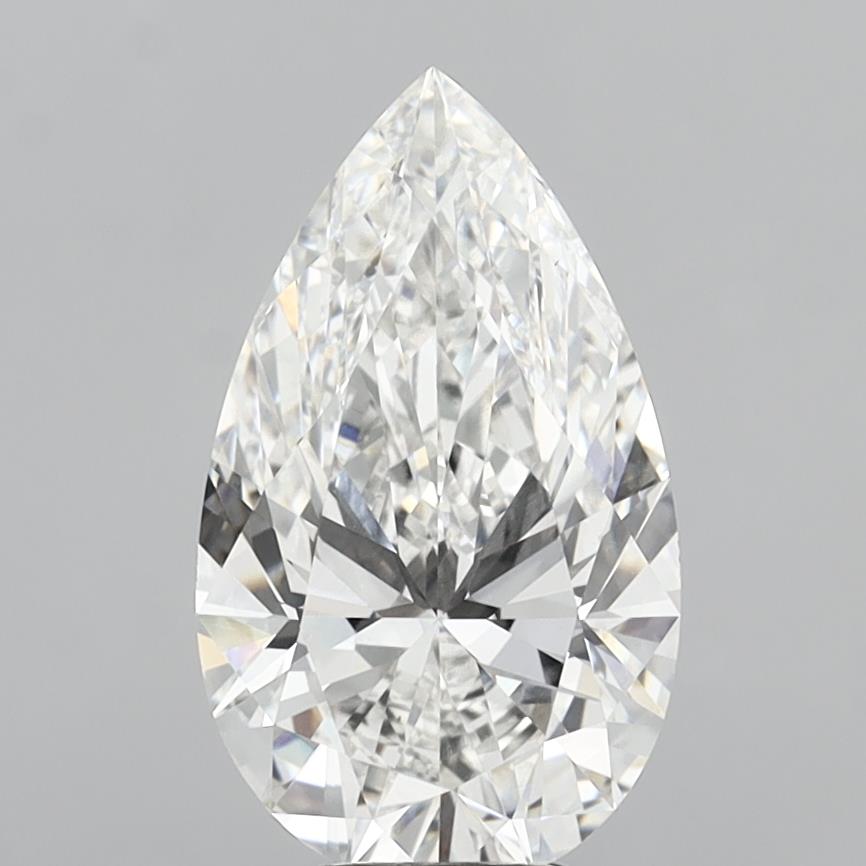 6.07 Carat Pear Shaped, Ideal Cut, F Color, VS1 Clarity, IGI Certified Lab Grown Diamond