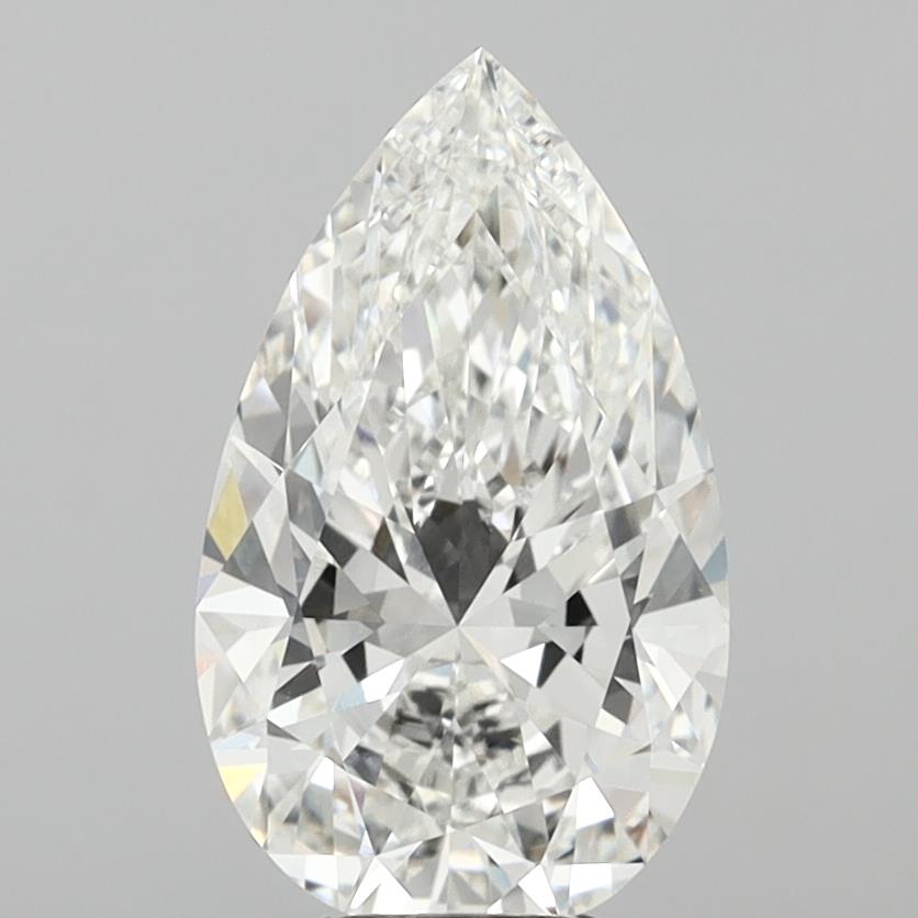 6.10 Carat Pear Shaped, Ideal Cut, F Color, VVS2 Clarity, IGI Certified Lab Grown Diamond