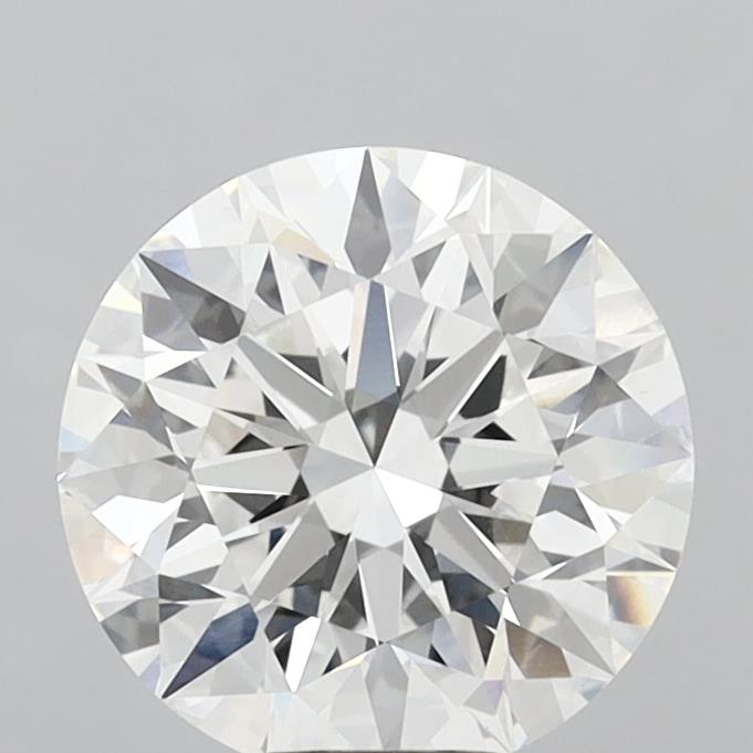 6.03 Carat Round Shaped, Excellent Cut, F Color, VVS2 Clarity, IGI Certified Lab Grown Diamond