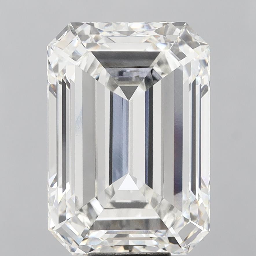 14.09 Carat Emerald Shaped, Ideal Cut, F Color, VS1 Clarity, IGI Certified Lab Grown Diamond