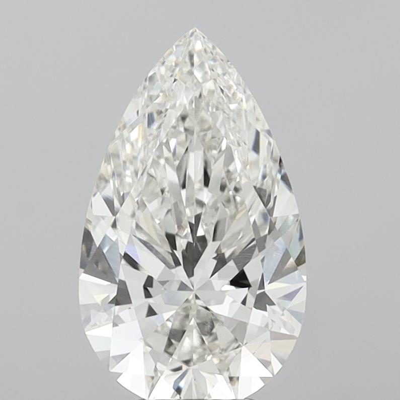 5.05 Carat Pear Shaped, Ideal Cut, H Color, VVS2 Clarity, IGI Certified Lab Grown Diamond