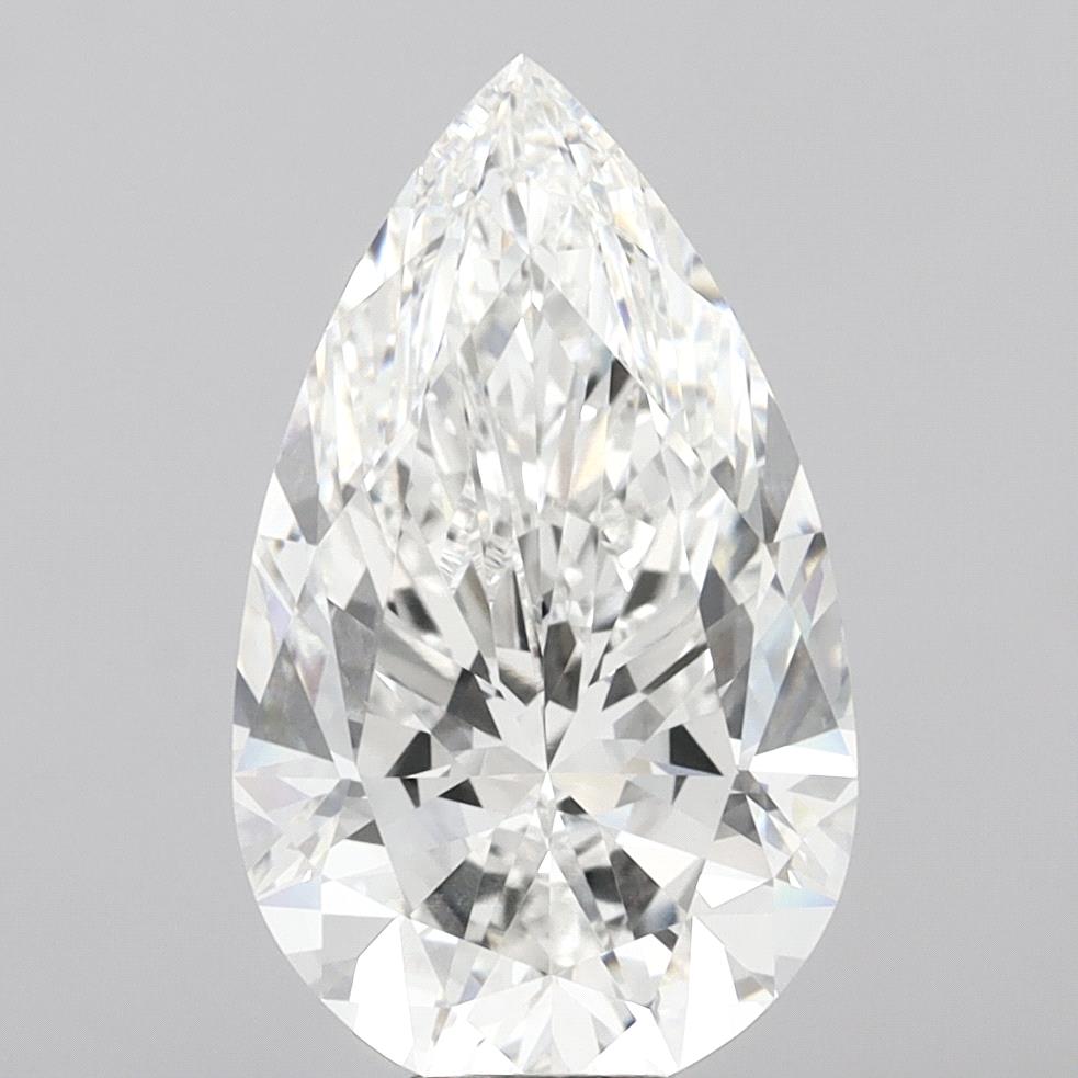 10.08 Carat Pear Shaped, Ideal Cut, F Color, VVS2 Clarity, IGI Certified Lab Grown Diamond