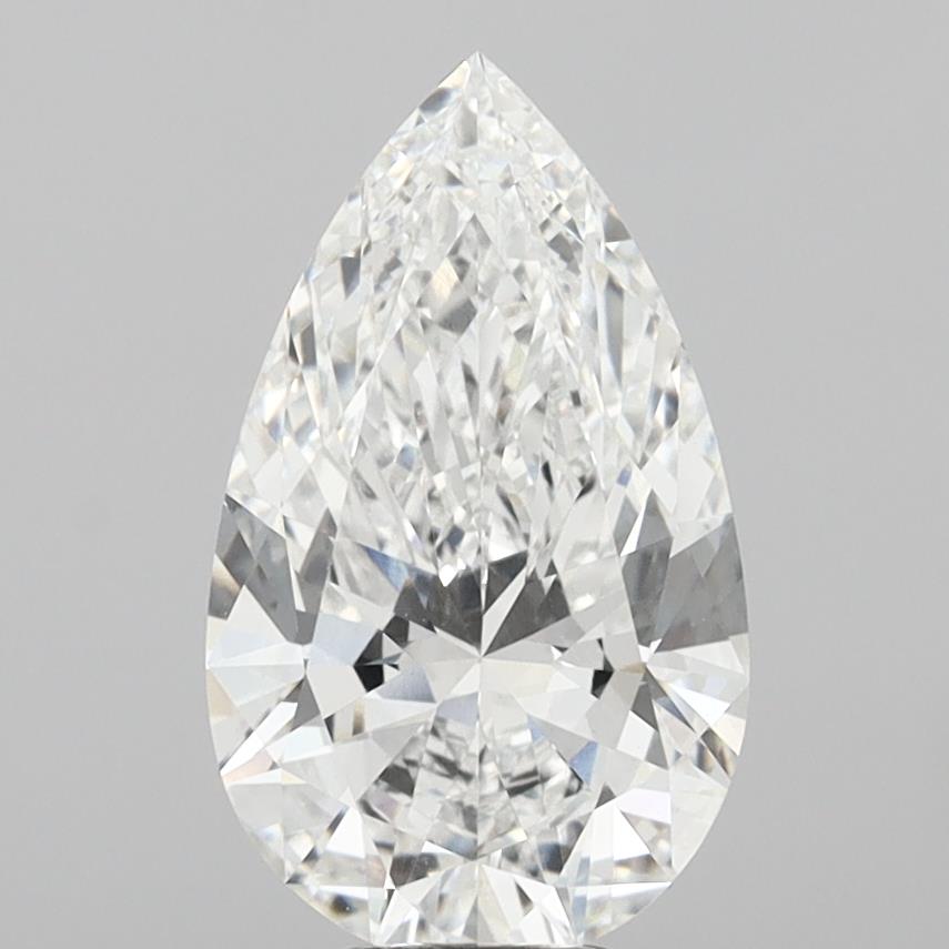6.10 Carat Pear Shaped, Ideal Cut, E Color, VVS2 Clarity, IGI Certified Lab Grown Diamond