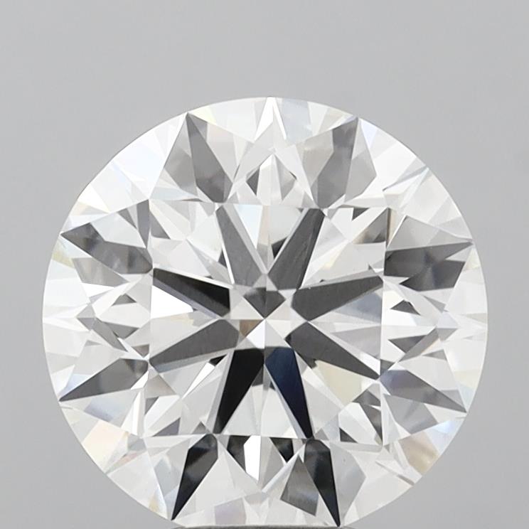 6.03 Carat Round Shaped, Excellent Cut, F Color, VVS2 Clarity, IGI Certified Lab Grown Diamond