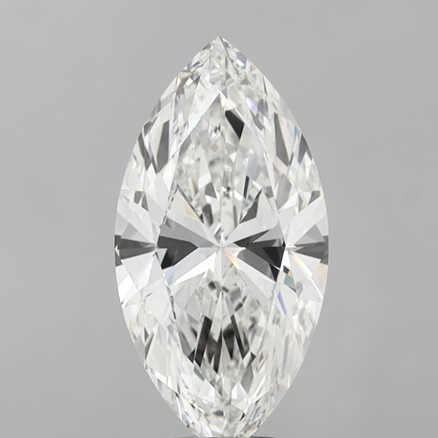 4.08 Carat Marquise Shaped, Ideal Cut, F Color, VVS2 Clarity, IGI Certified Lab Grown Diamond