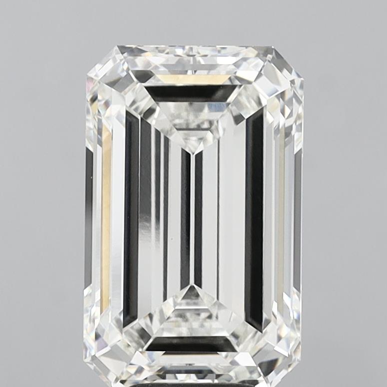 7.43 Carat Emerald Shaped, Ideal Cut, F Color, VVS2 Clarity, IGI Certified Lab Grown Diamond