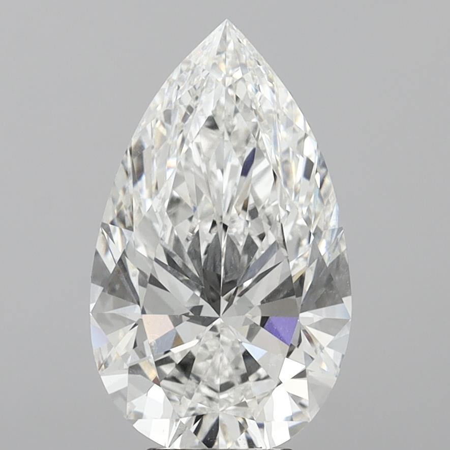 7.04 Carat Pear Shaped, Ideal Cut, E Color, VVS2 Clarity, IGI Certified Lab Grown Diamond