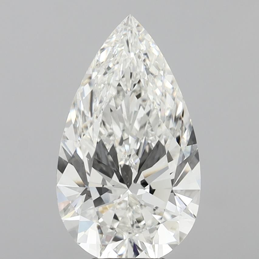 6.04 Carat Pear Shaped, Excellent Cut, F Color, VVS2 Clarity, IGI Certified Lab Grown Diamond