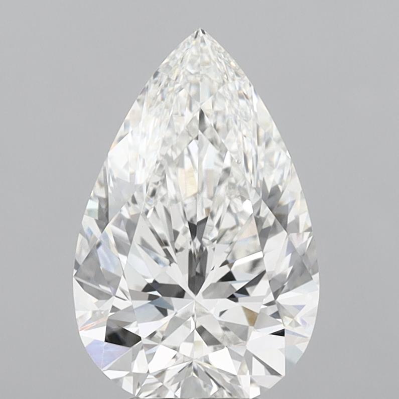 4.81 Carat Pear Shaped, Ideal Cut, F Color, VVS2 Clarity, IGI Certified Lab Grown Diamond