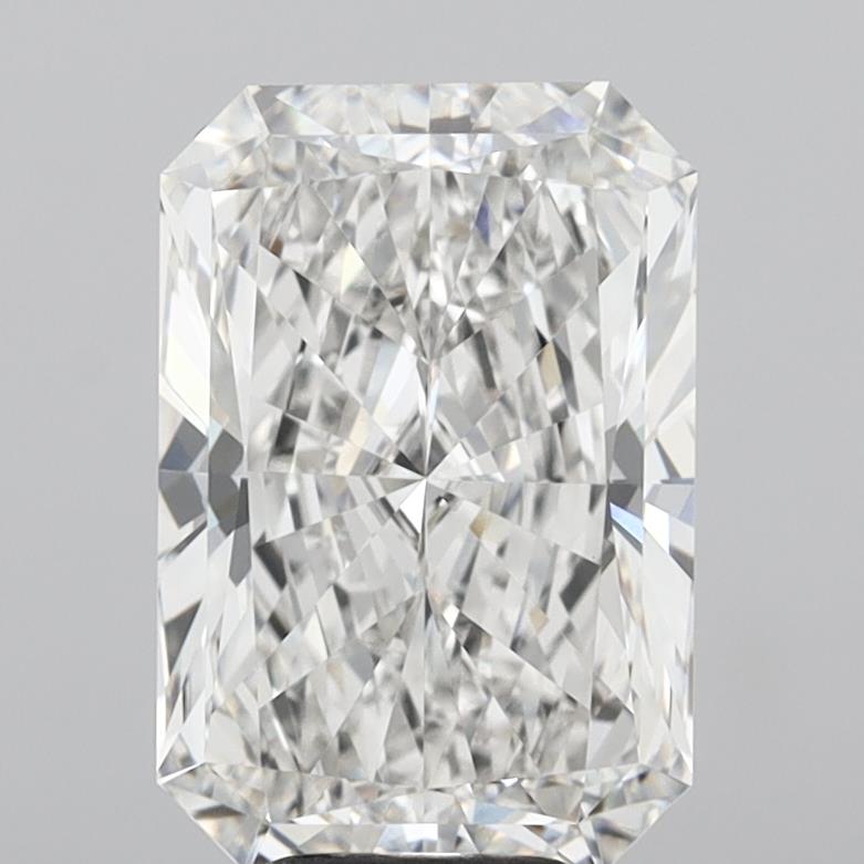 6.58 Carat Radiant Shaped, Ideal Cut, F Color, VVS2 Clarity, IGI Certified Lab Grown Diamond