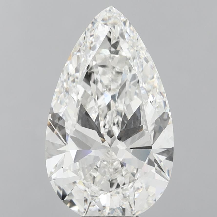 7.50 Carat Pear Shaped, Very Good Cut, F Color, VVS2 Clarity, IGI Certified Lab Grown Diamond