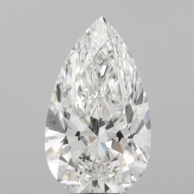 5.09 Carat Pear Shaped, Ideal Cut, F Color, VVS2 Clarity, IGI Certified Lab Grown Diamond