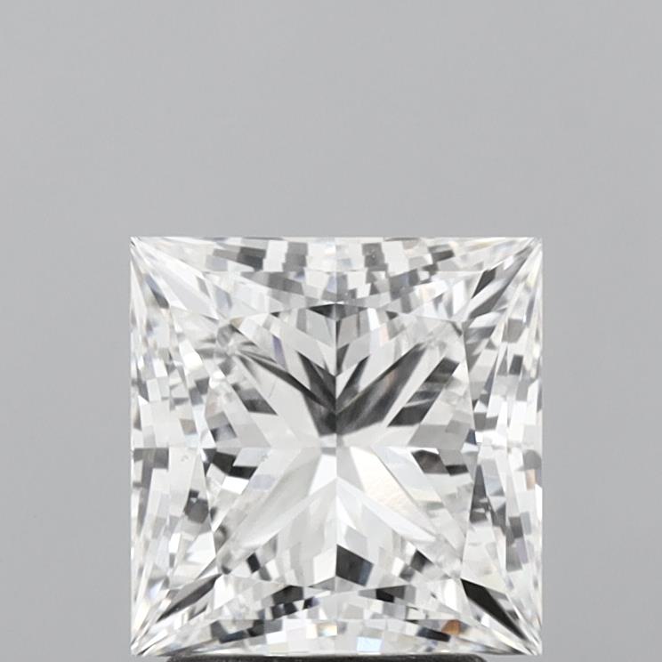 2.75 Carat Princess Shaped, Ideal Cut, E Color, VS1 Clarity, IGI Certified Lab Grown Diamond
