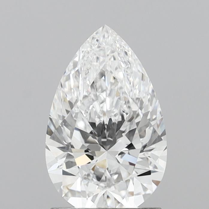 1.58 Carat Pear Shaped, Ideal Cut, D Color, VS1 Clarity, IGI Certified Lab Grown Diamond