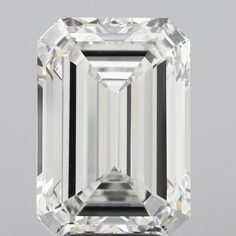 5.01 Carat Emerald Shaped, Ideal Cut, F Color, VS1 Clarity, IGI Certified Lab Grown Diamond