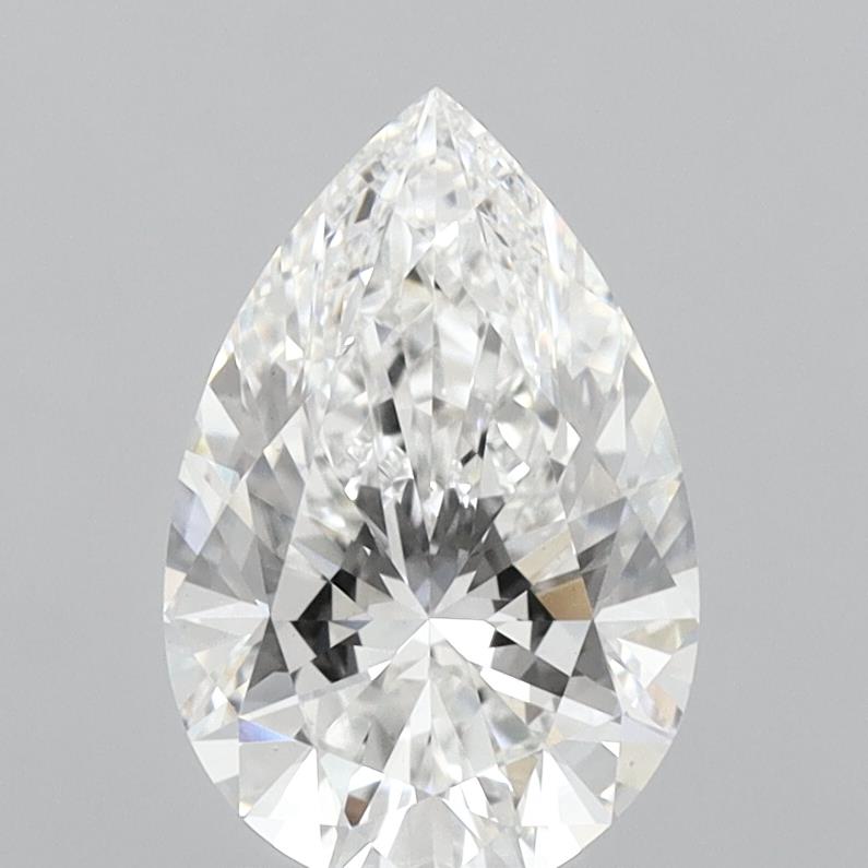 2.53 Carat Pear Shaped, Ideal Cut, E Color, VS1 Clarity, IGI Certified Lab Grown Diamond