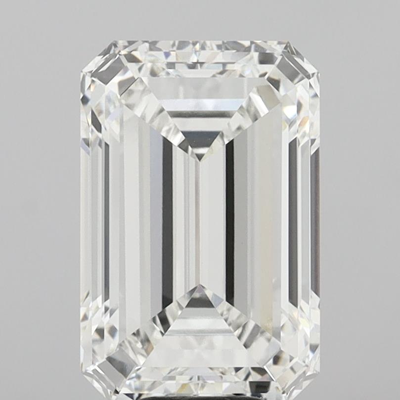 10.05 Carat Emerald Shaped, Ideal Cut, F Color, VVS2 Clarity, IGI Certified Lab Grown Diamond