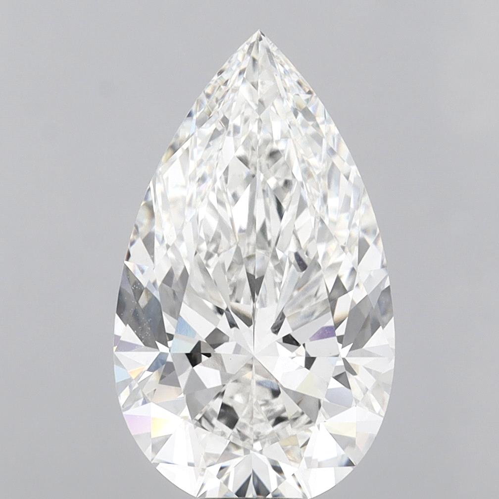 10.07 Carat Pear Shaped, Ideal Cut, F Color, VVS2 Clarity, IGI Certified Lab Grown Diamond