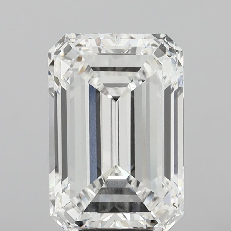 8.08 Carat Emerald Shaped, Ideal Cut, E Color, VVS2 Clarity, IGI Certified Lab Grown Diamond