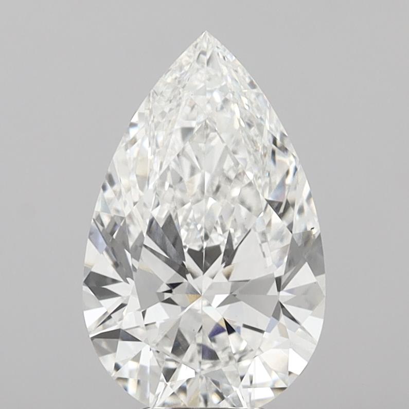 5.08 Carat Pear Shaped, Ideal Cut, F Color, VS1 Clarity, IGI Certified Lab Grown Diamond