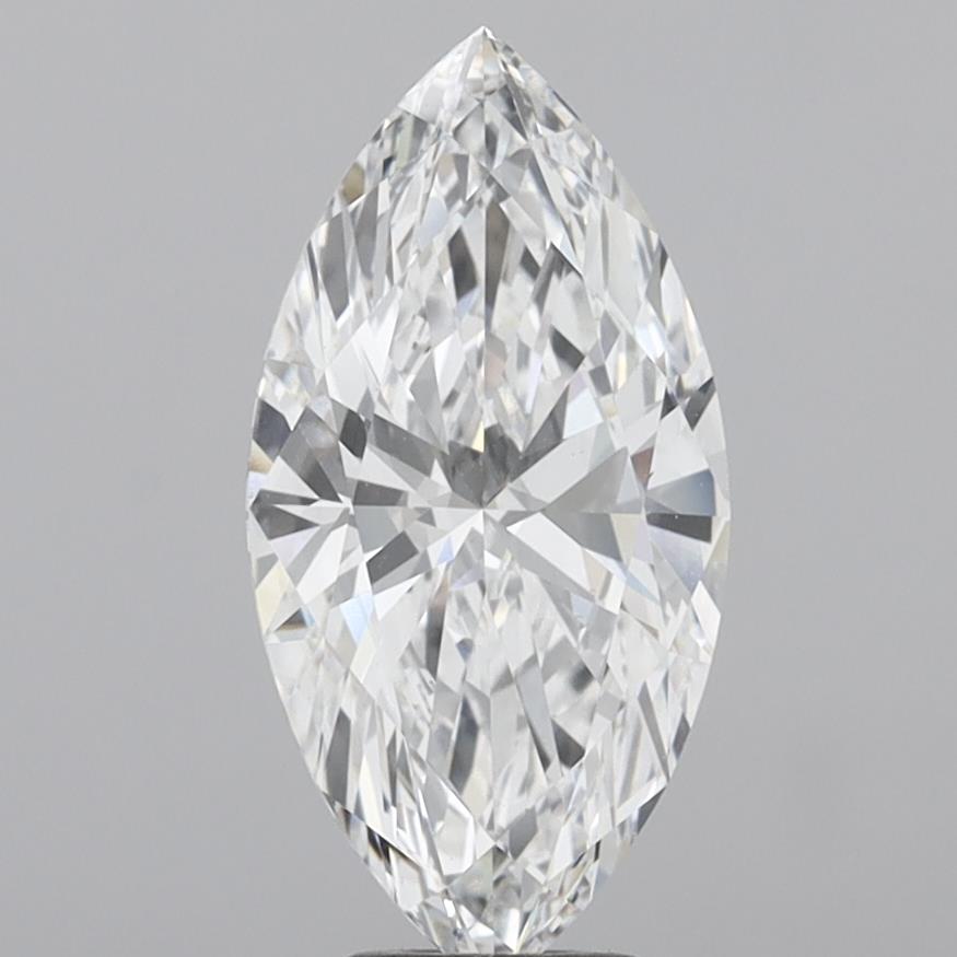 5.06 Carat Marquise Shaped, Ideal Cut, E Color, VVS2 Clarity, IGI Certified Lab Grown Diamond
