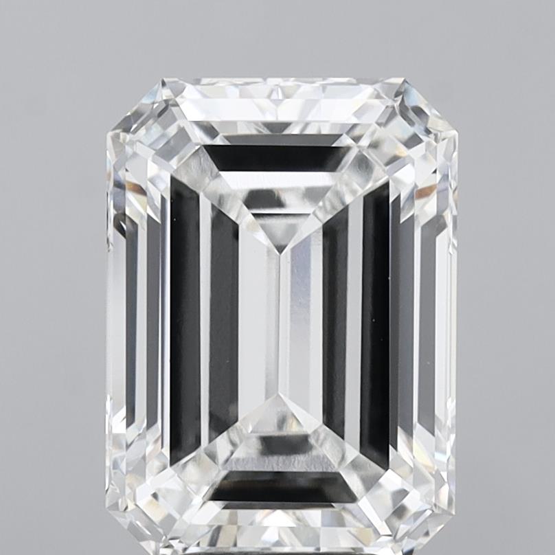5.09 Carat Emerald Shaped, Ideal Cut, E Color, VVS2 Clarity, IGI Certified Lab Grown Diamond
