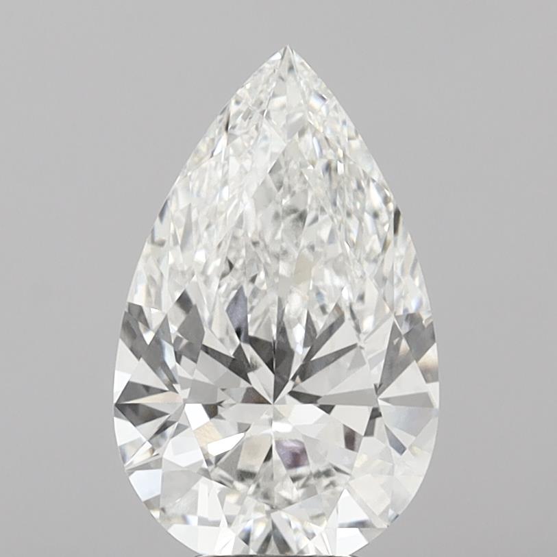 5.08 Carat Pear Shaped, Ideal Cut, F Color, VVS2 Clarity, IGI Certified Lab Grown Diamond