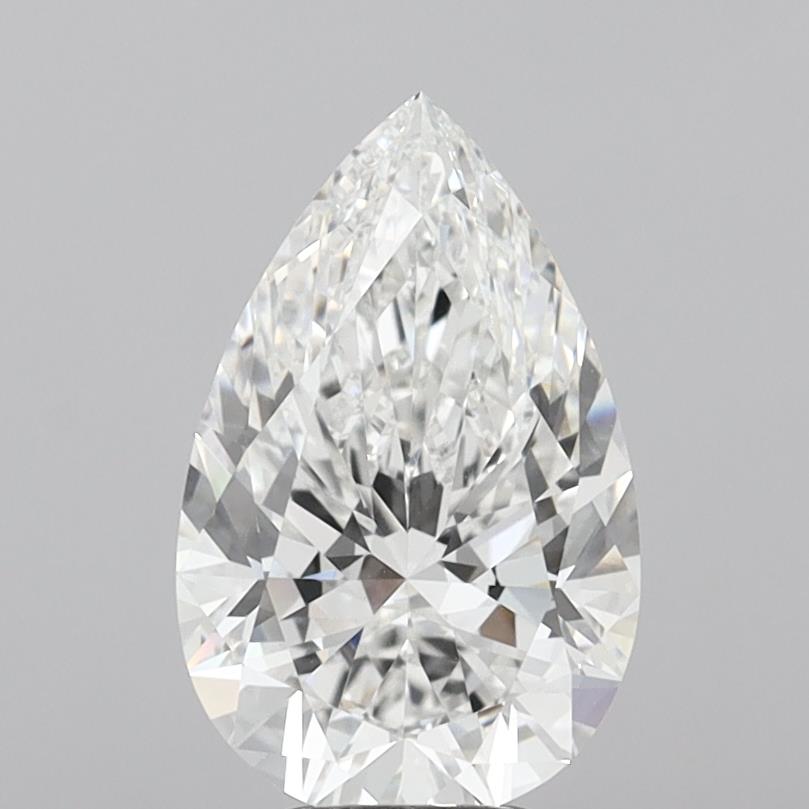 5.08 Carat Pear Shaped, Ideal Cut, F Color, VVS2 Clarity, IGI Certified Lab Grown Diamond