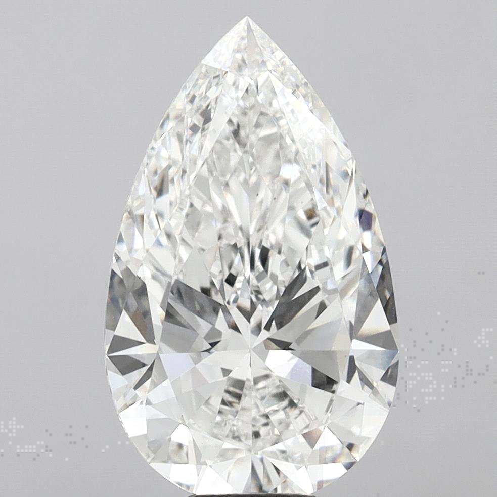 10.00 Carat Pear Shaped, Excellent Cut, F Color, VVS2 Clarity, IGI Certified Lab Grown Diamond