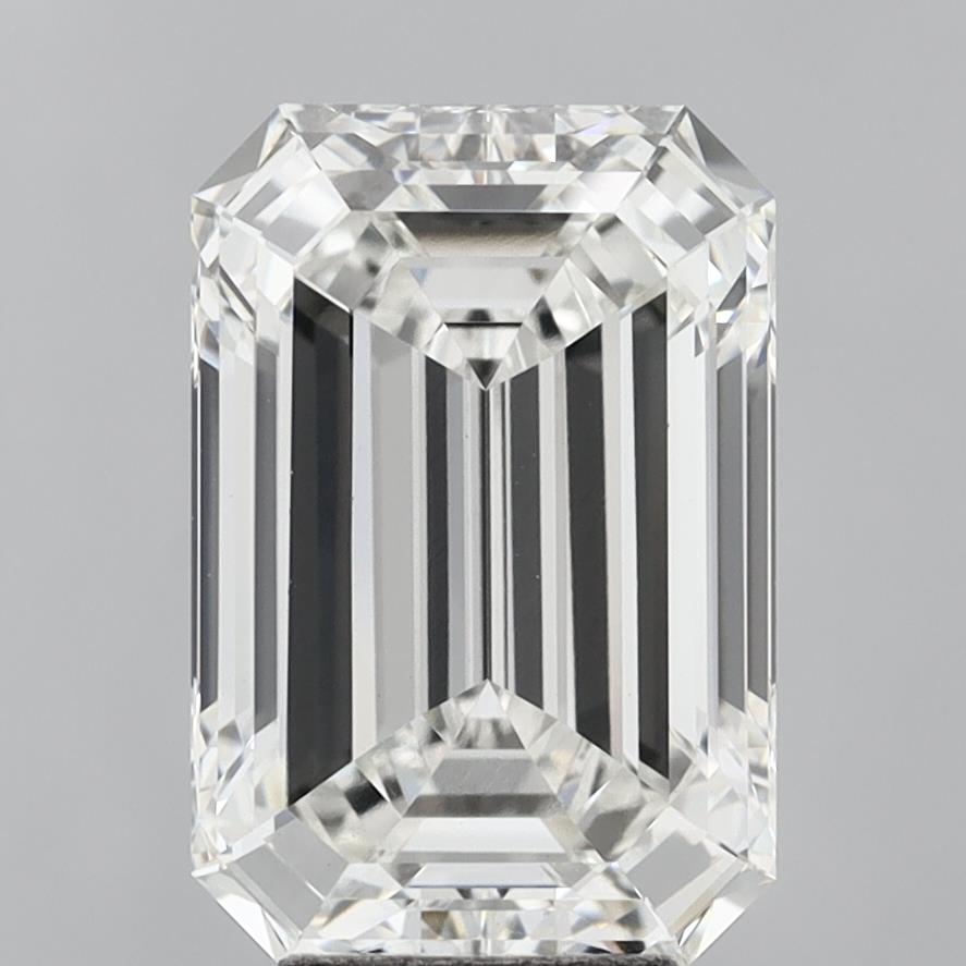 6.08 Carat Emerald Shaped, Ideal Cut, F Color, VVS2 Clarity, IGI Certified Lab Grown Diamond