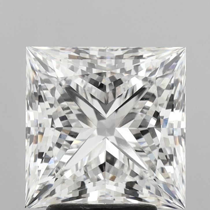 4.07 Carat Princess Shaped, Ideal Cut, F Color, VVS2 Clarity, IGI Certified Lab Grown Diamond
