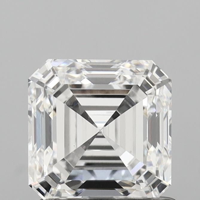 1.41 Carat Asscher Shaped, Ideal Cut, D Color, VS1 Clarity, IGI Certified Lab Grown Diamond