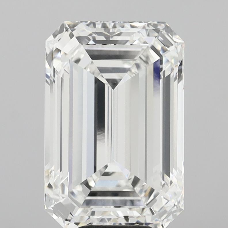 10.10 Carat Emerald Shaped, Ideal Cut, F Color, VVS2 Clarity, IGI Certified Lab Grown Diamond