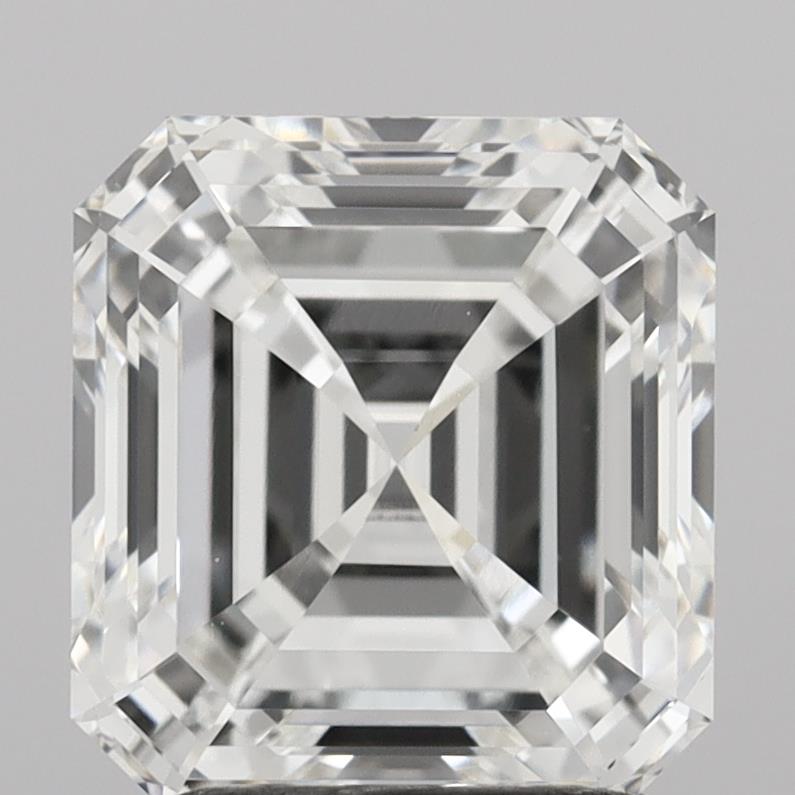 2.52 Carat Asscher Shaped, Ideal Cut, E Color, VVS2 Clarity, IGI Certified Lab Grown Diamond