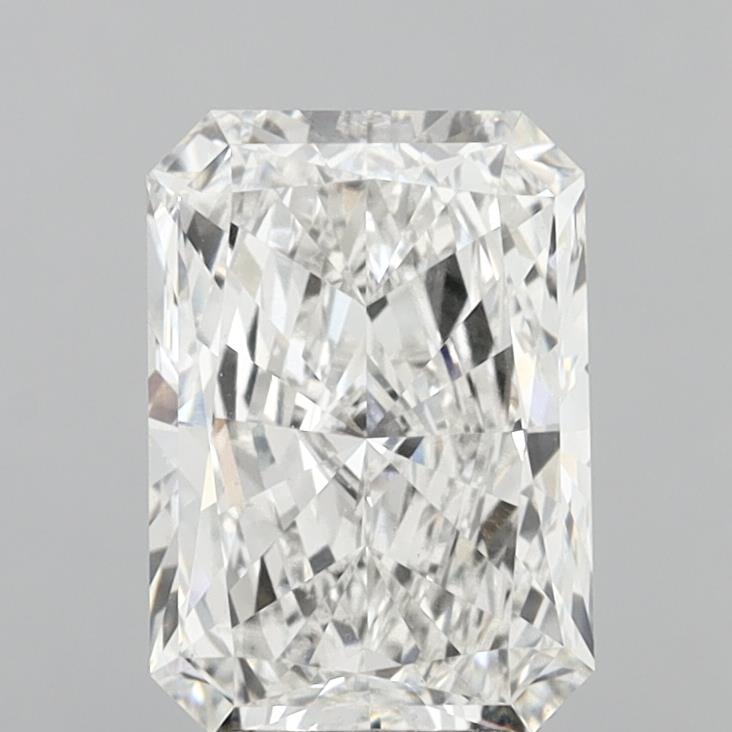 6.02 Carat Radiant Shaped, Excellent Cut, F Color, VS1 Clarity, IGI Certified Lab Grown Diamond