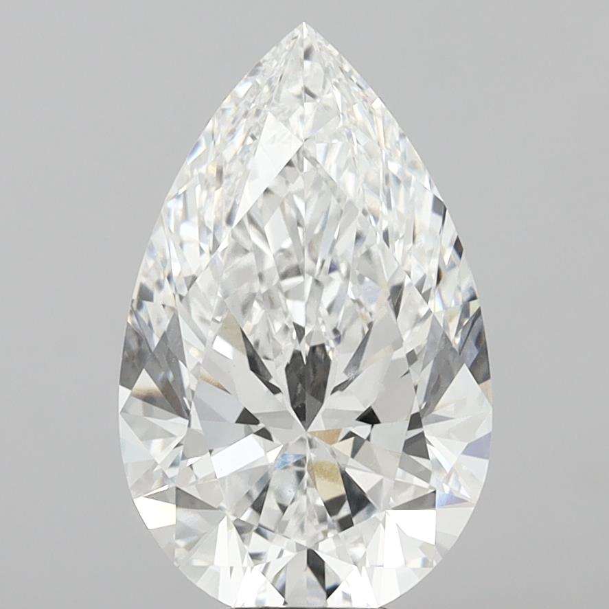 8.08 Carat Pear Shaped, Ideal Cut, E Color, VVS2 Clarity, IGI Certified Lab Grown Diamond