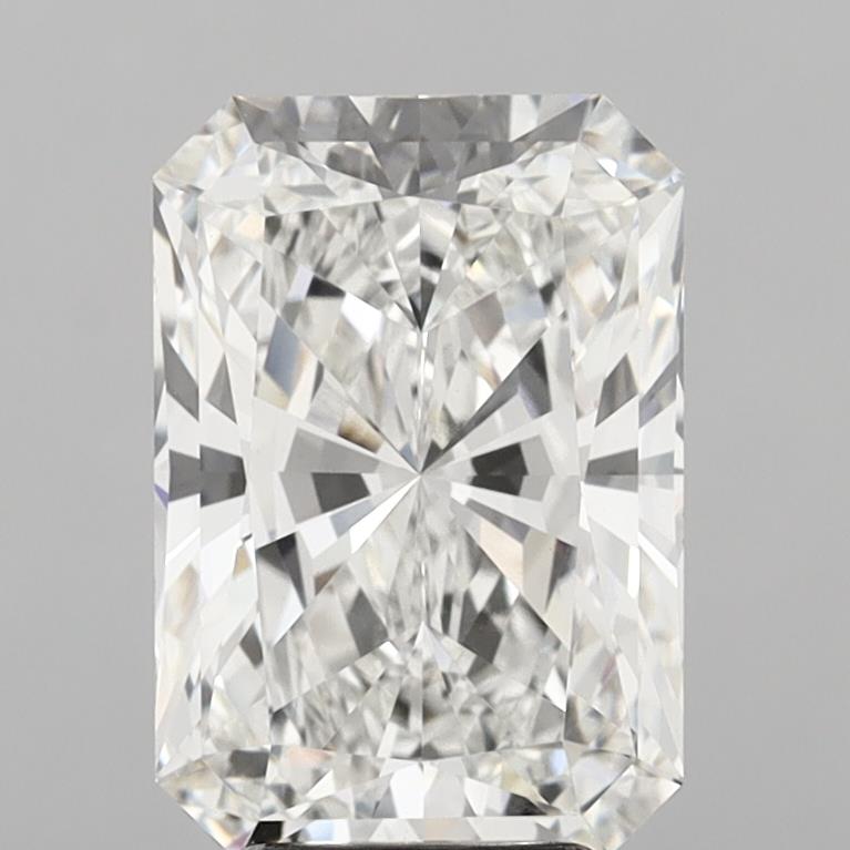 5.09 Carat Radiant Shaped, Ideal Cut, F Color, VVS2 Clarity, IGI Certified Lab Grown Diamond